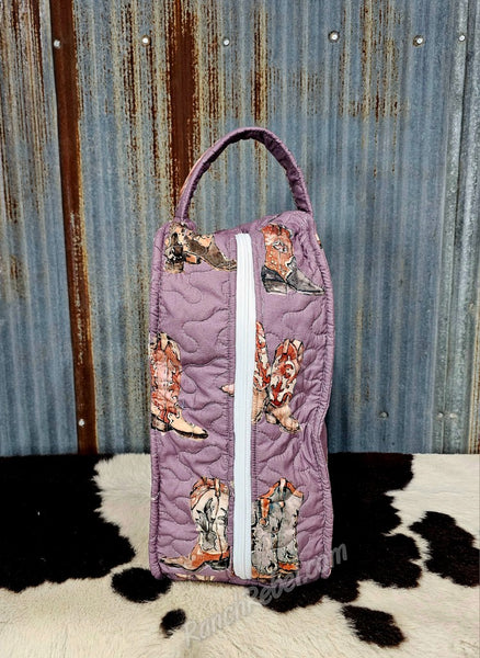 Quilted Boot Bag in Thunderbird Boots Purple #6107