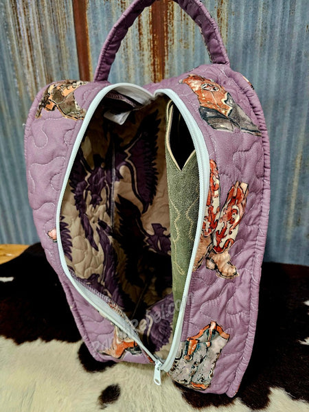 Quilted Boot Bag in Thunderbird Boots Purple #6107
