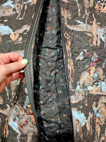 Quilted Charcoal Cowboy Garment Bag #6108