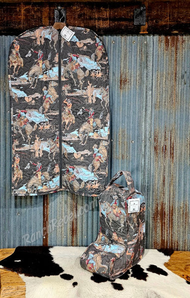 Quilted Charcoal Cowboy Boot Bag #6106
