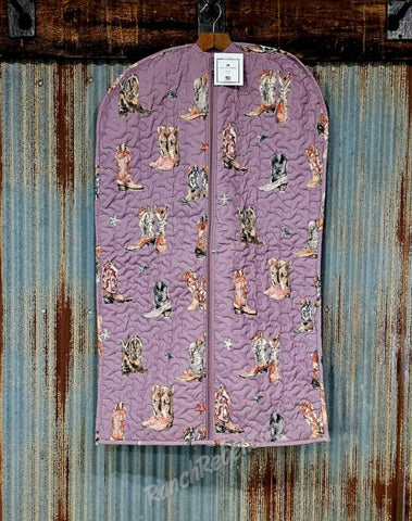 Quilted Purple Cowboy Boot Garment Bag #6109