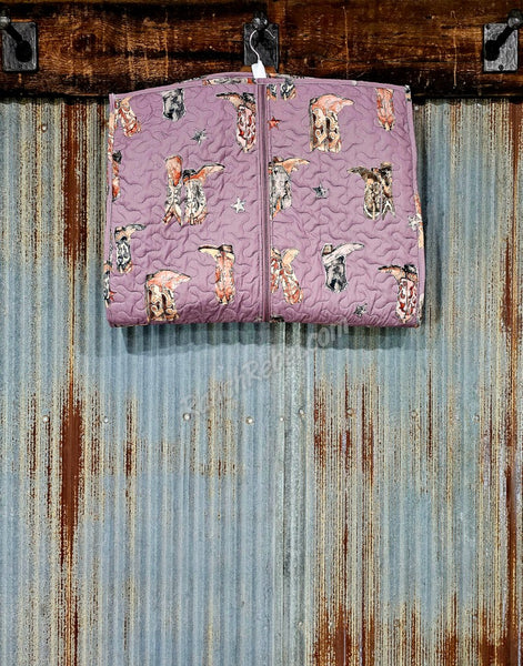 Quilted Purple Cowboy Boot Garment Bag #6109