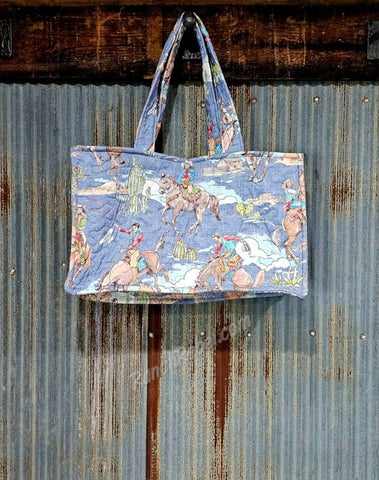 Quilted Birdie Chambray Tote #6121