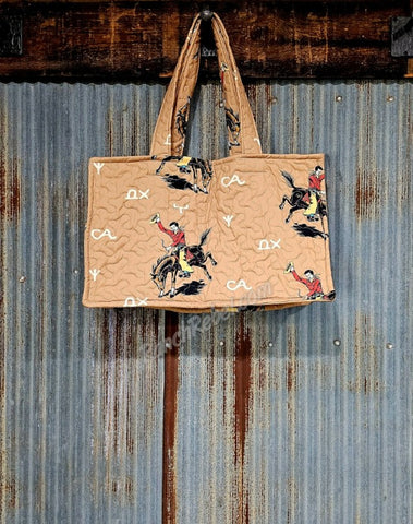 Quiled Lazy J Gold Tote #6122
