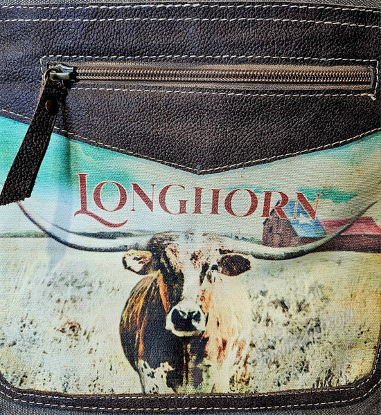 Longhorn Canvas Tote #6093