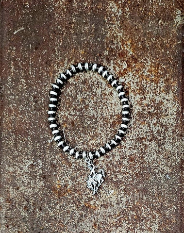 Bronc Charm Stretch Bracelet #6146