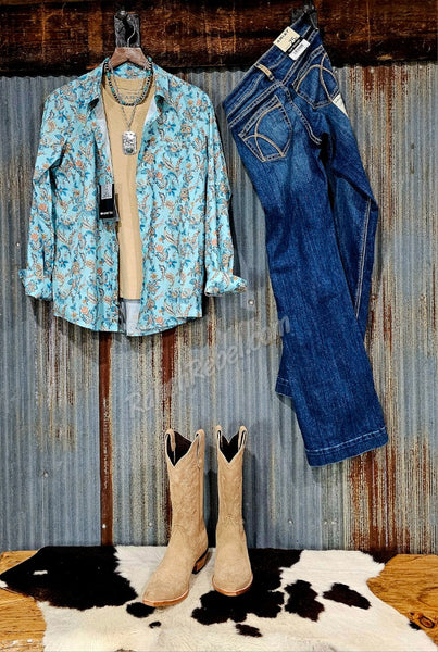 Ariat Venttek Blue Paisley Floral Shirt #6138