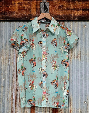 Howdy Cowboy Flutter Sleeve Top #6186
