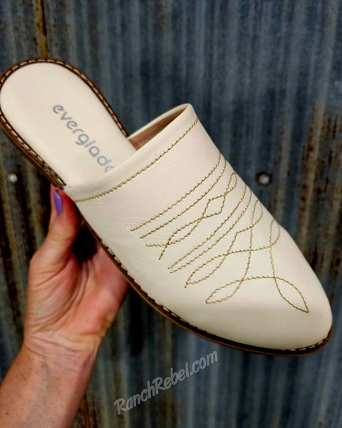 Avery Bootstitch Mule in Cream #6184