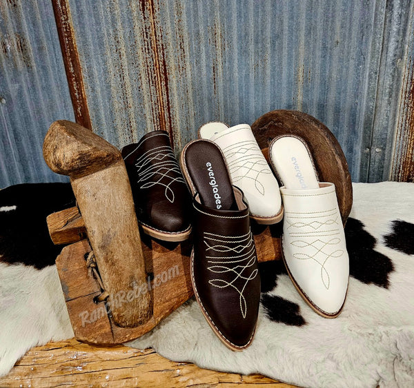 Avery Bootstitch Mule in Cream #6184