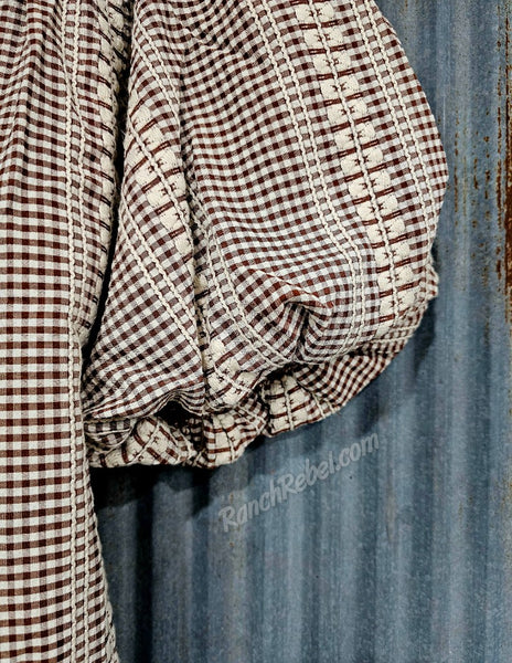 Puff Sleeve Pony Gingham Top #6191
