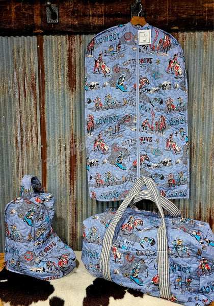 Quilted Boot Bag in Cattle Drive Chambray #6201