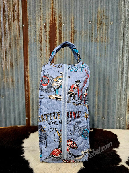 Quilted Boot Bag in Cattle Drive Chambray #6201