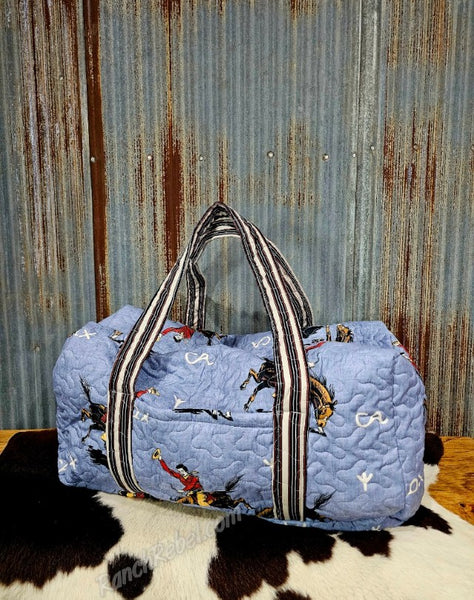 Quilted Duffle Bag in Lazy J Chambray #6209