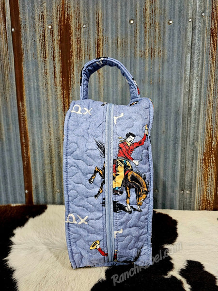 Quilted Boot Bag in Lazy J Chambray #6210