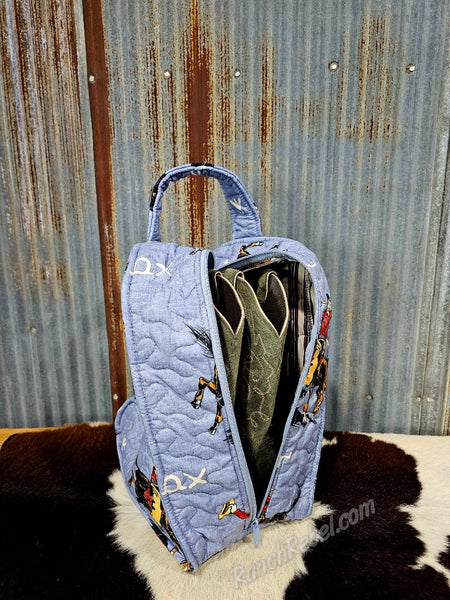 Quilted Boot Bag in Lazy J Chambray #6210