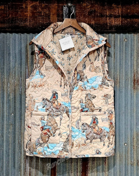 Ruby Quilted Vest in Birdie Pastel #6215