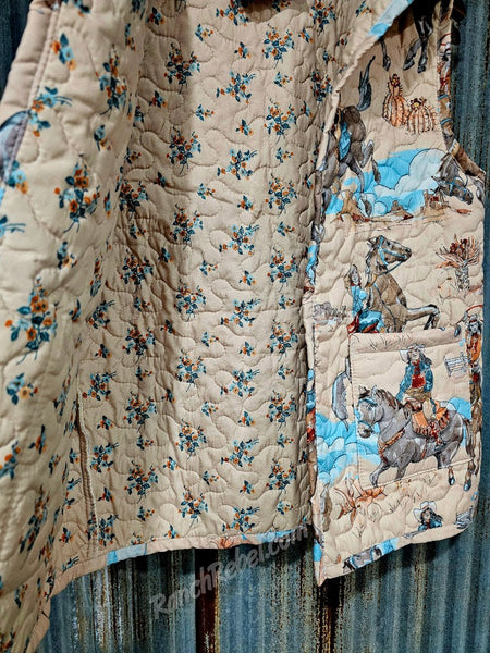 Ruby Quilted Vest in Birdie Pastel #6215