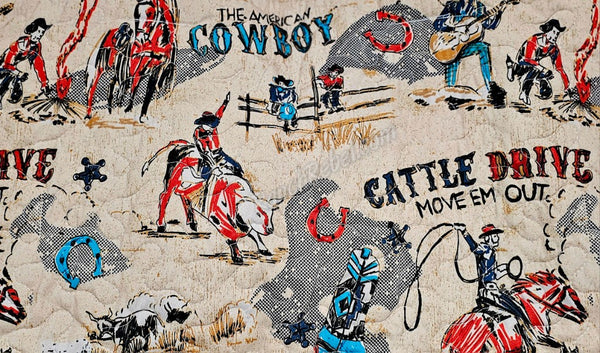 Quilted Cattle Drive Linen Tote #6240