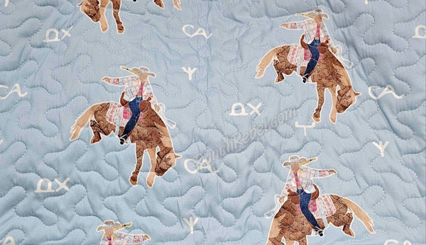 Quilted Casey Cowgirl Patchwork Blue Tote #6243
