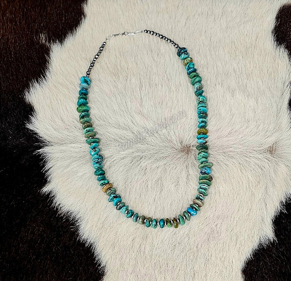Turquoise Disc Necklace #6230