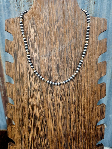 Sterling & Gold Fill Pearl Necklace #6232
