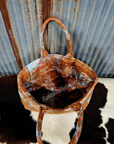 Quilted Birdie Gold Handbag #6245