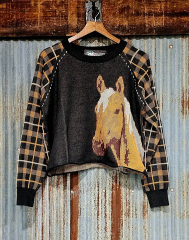 Plaid Pony Sweater #6275