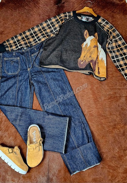 Plaid Pony Sweater #6275