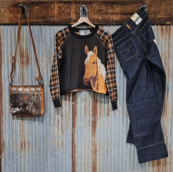 Plaid Pony Sweater #6275