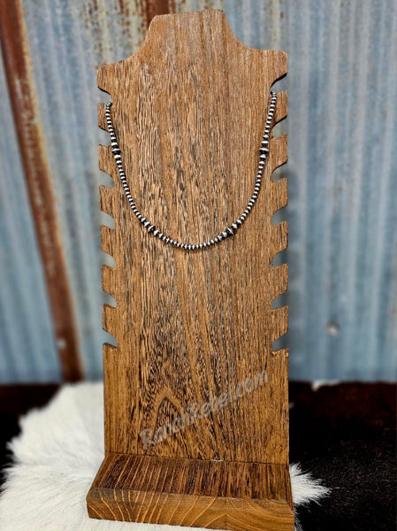 Graduated Sterling Silver Pearl Bead & Saucer Necklace #6281