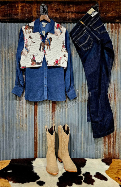 Tara Quilted Vest in Roselynn #6216