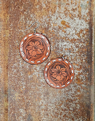 Laramie Leather Earrings #6312