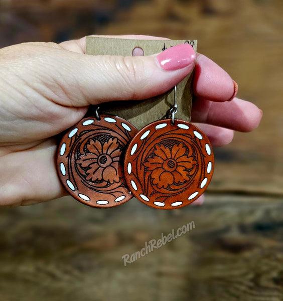 Laramie Leather Earrings #6312