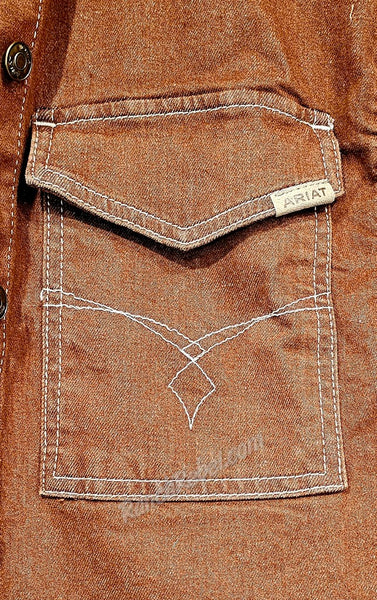 Ariat Boxy Cropped Denim Jacket in Pecan Brown #6325