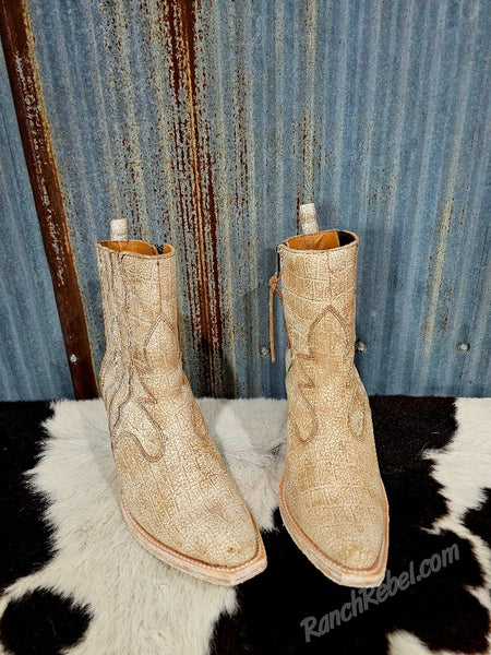 Ariat Jade Distressed Crema Croc Print Boot #6327