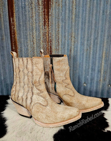 Ariat Jade Distressed Crema Croc Print Boot #6327