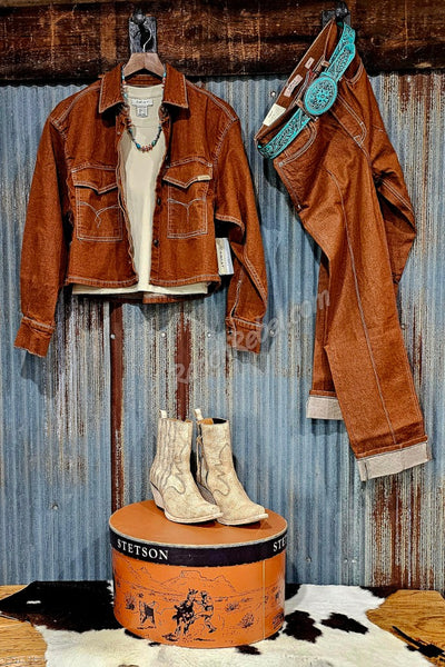 Ariat Ultra High Rise Relaxed Straight Leg Jean in Pecan Brown #6326