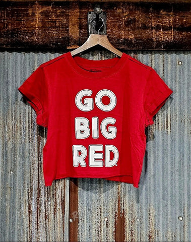 Go Big Red Cuffed Crop Tee #6341