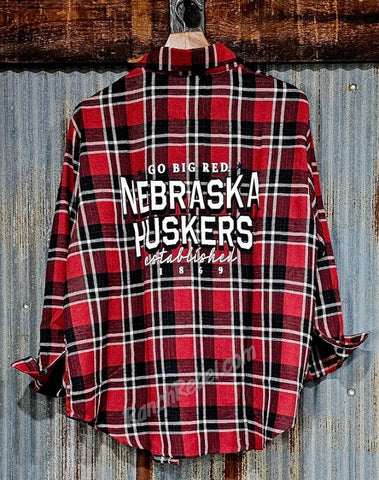 Nebraska Huskers Plaid Flannel #6340