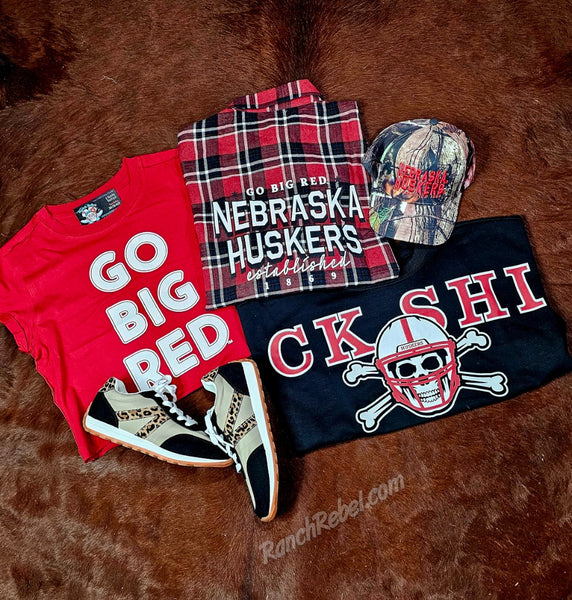 Go Big Red Cuffed Crop Tee #6341
