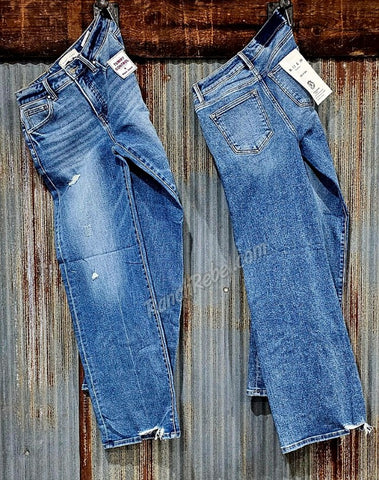 Risen Mid Rise Tummy Control Wide Leg Jeans #6342
