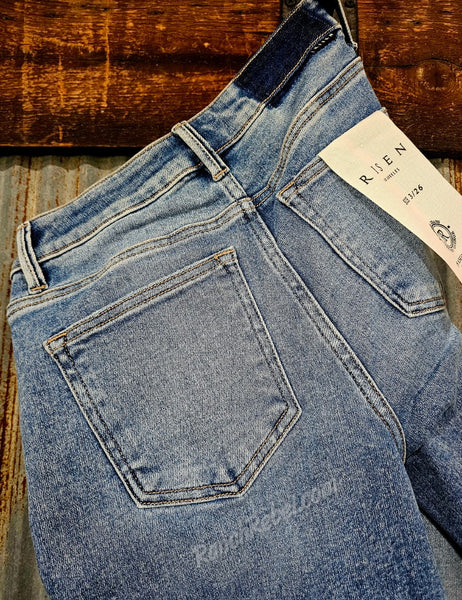 Risen Mid Rise Tummy Control Wide Leg Jeans #6342