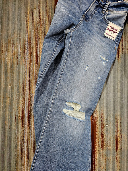 Risen Mid Rise Tummy Control Wide Leg Jeans #6342