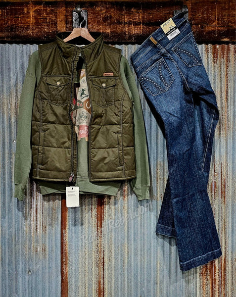 Ariat Grizzly Quilted Vest in Earth #6362