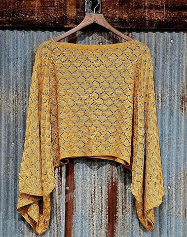 Boho Crochet Top in Mustard #6376