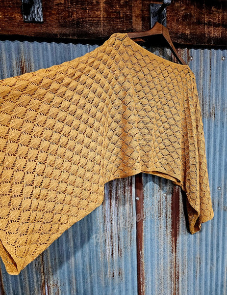 Boho Crochet Top in Mustard #6376