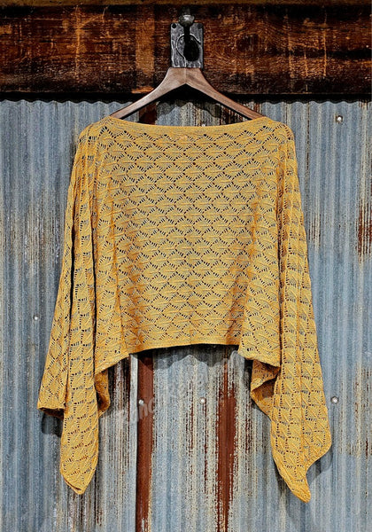 Boho Crochet Top in Mustard #6376