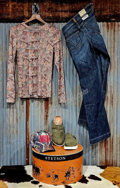 Camo Mesh Top #6375