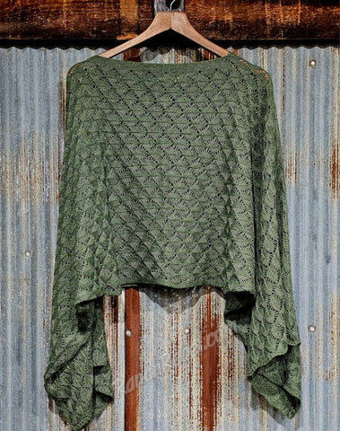 Boho Crochet Top in Olive #6377